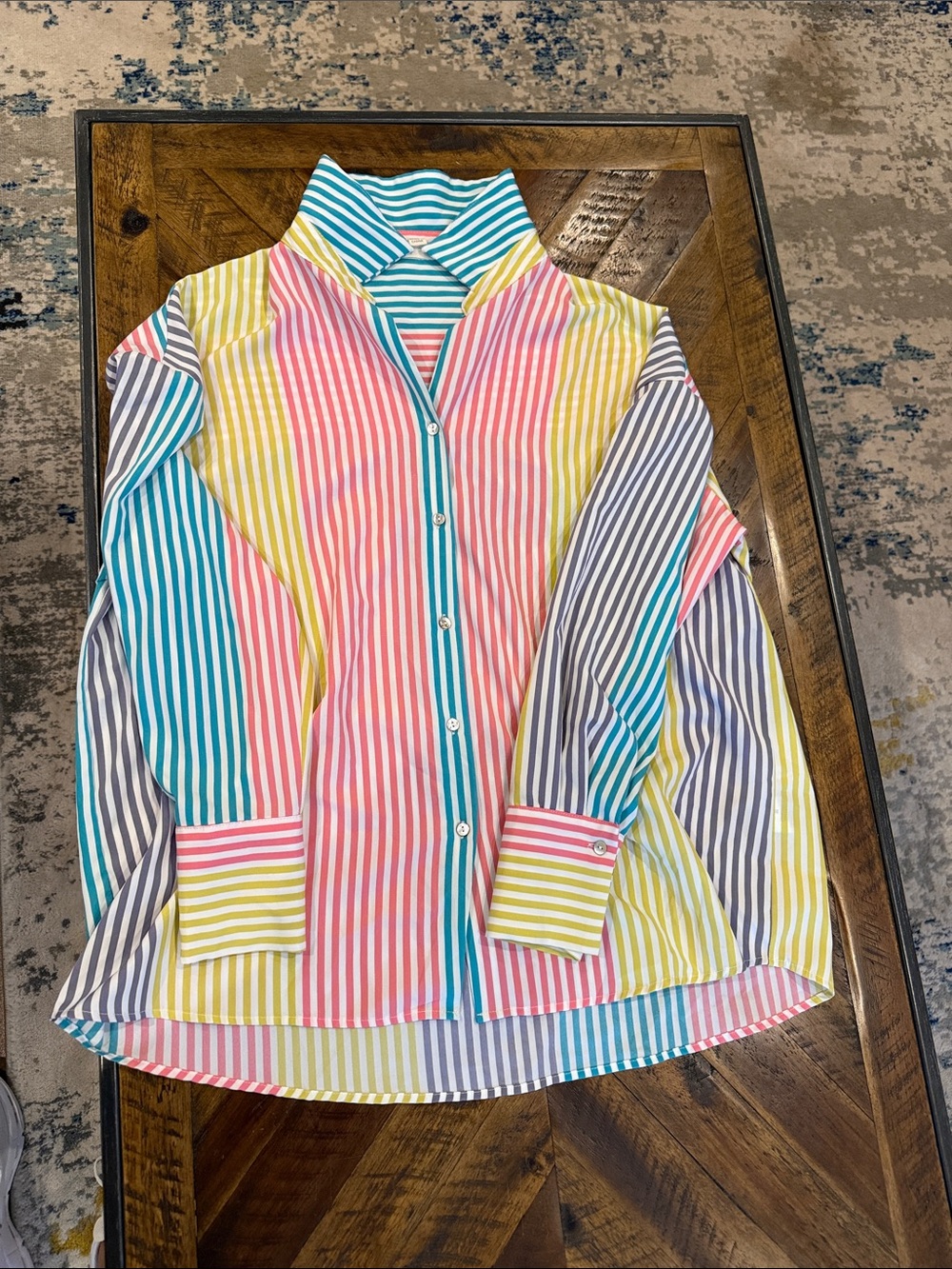 Colorful Multicolor Striped Kids Button-Up Shirt